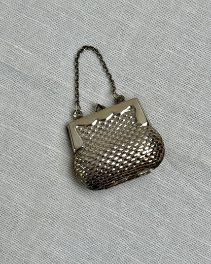 Vintage Portuguese Silver Miniature Purse Pendant, c. 1998