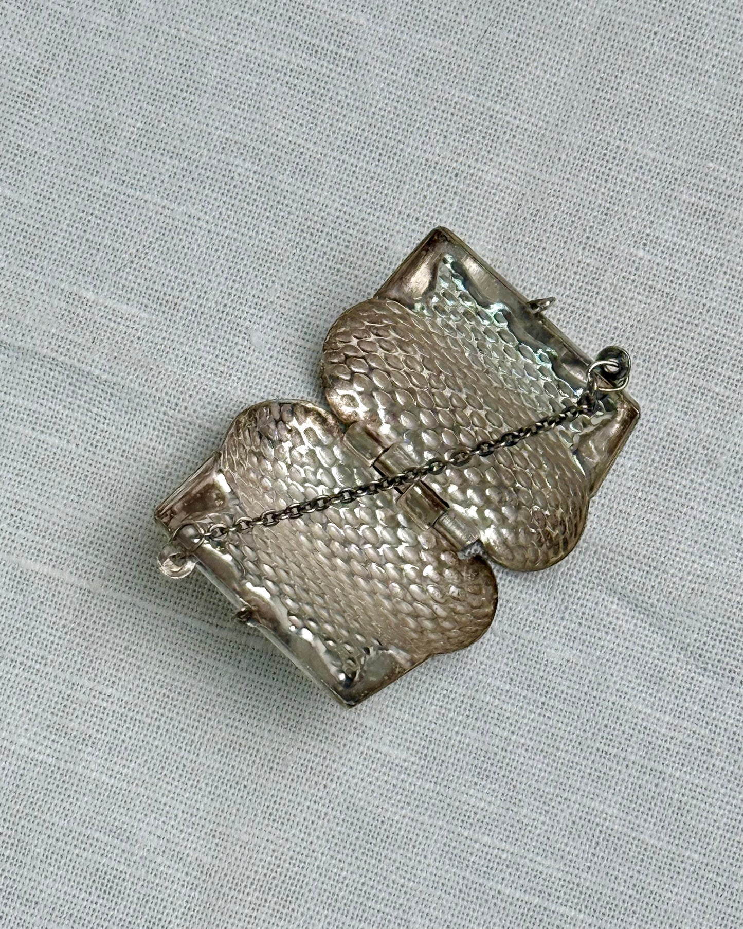 Vintage Portuguese Silver Miniature Purse Pendant, c. 1998
