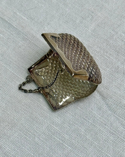 Vintage Portuguese Silver Miniature Purse Pendant, c. 1998