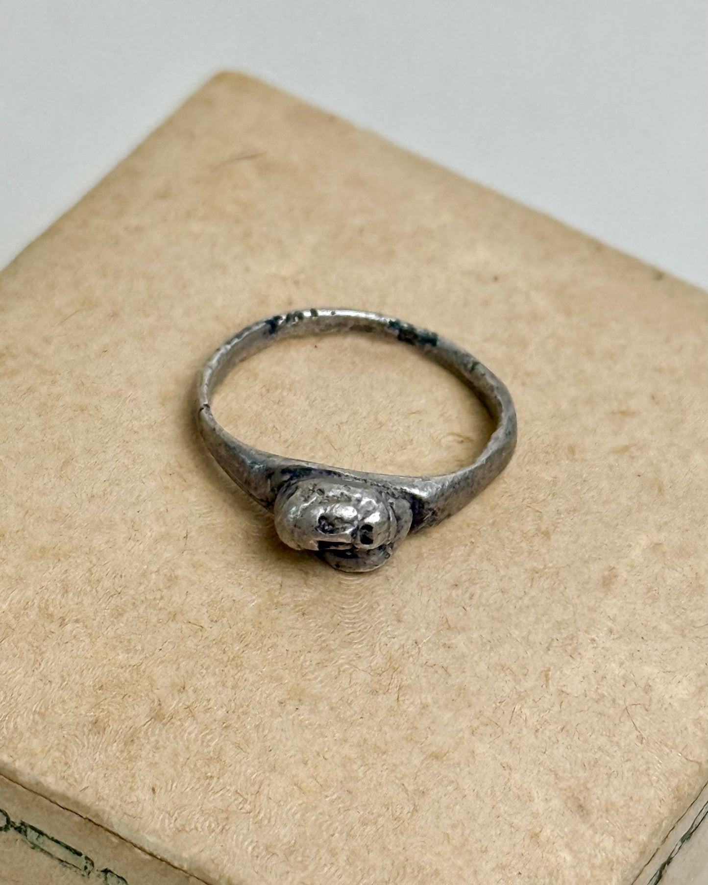 Ancient Roman Silver Ring with Head of Zeus (Jupiter), 1st–2nd Century AD