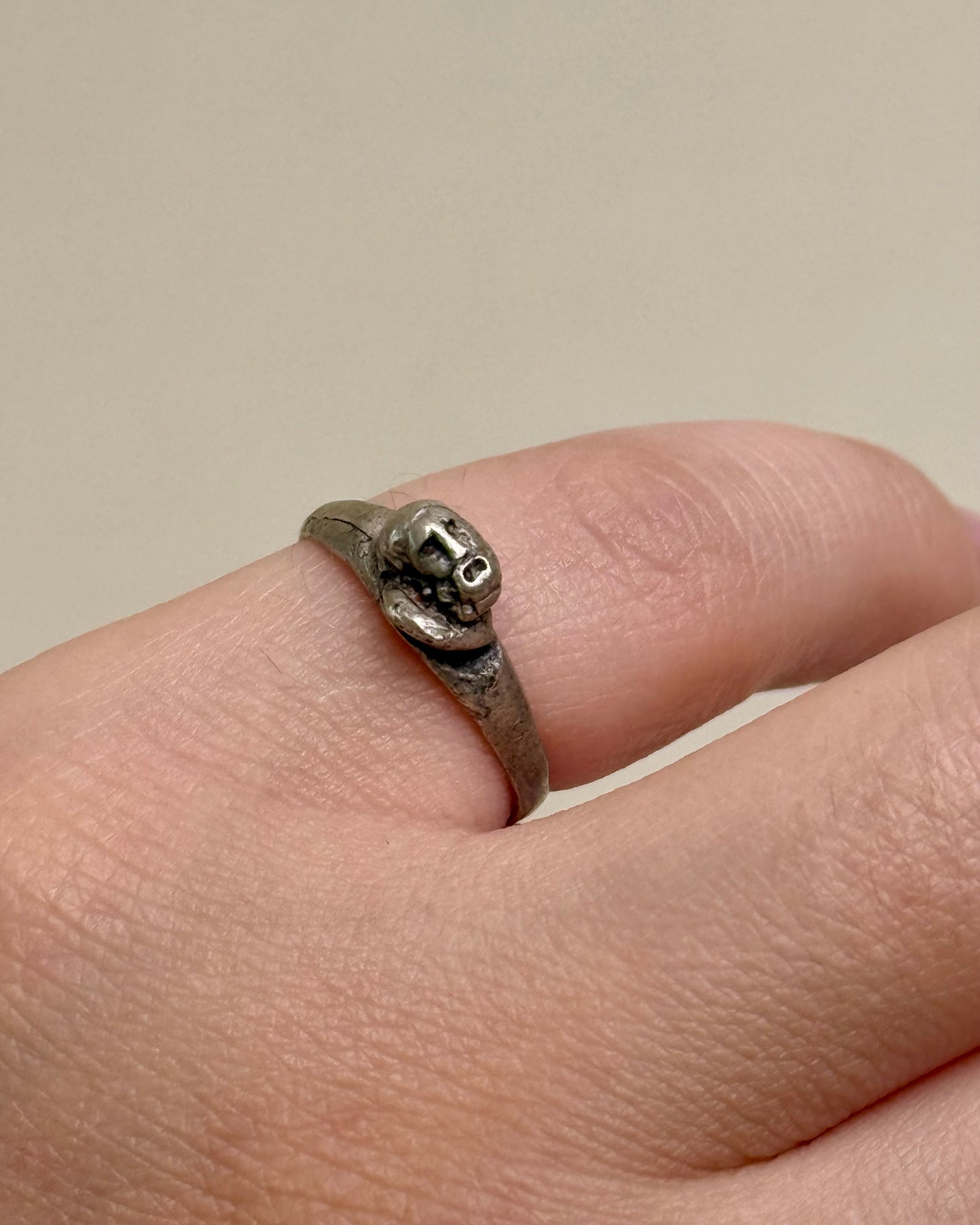 Ancient Roman Silver Ring with Head of Zeus (Jupiter), 1st–2nd Century AD