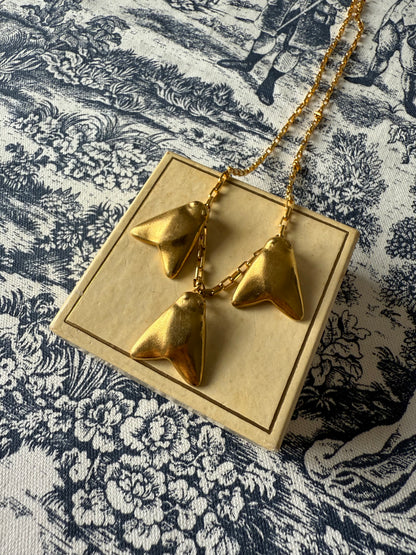 Vintage Golden Flies Necklace