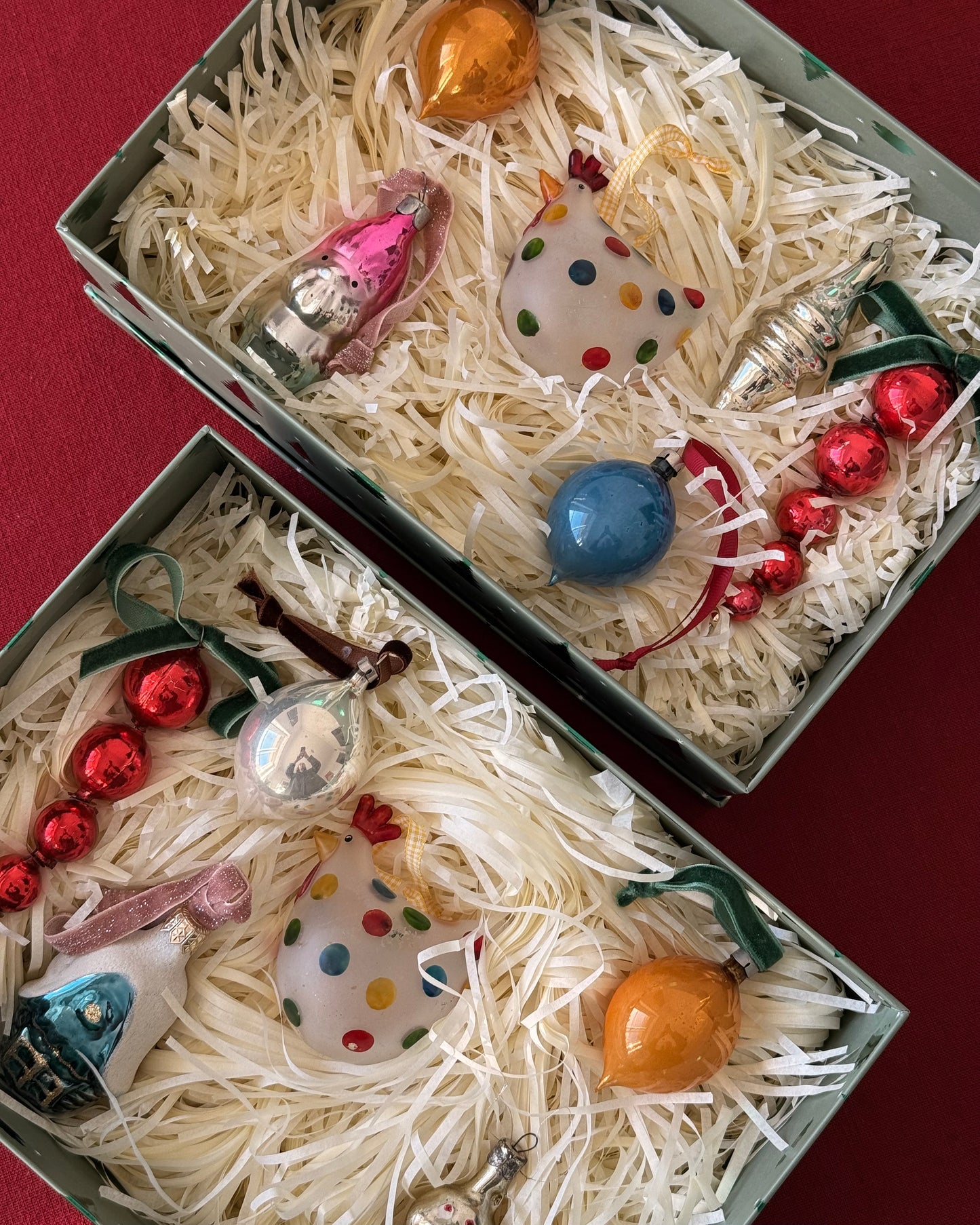 Vintage Christmas Tree Glass Ornaments Sets