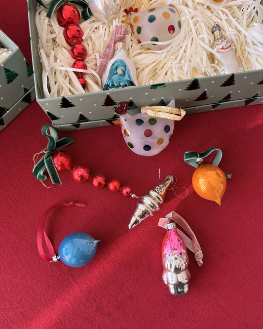 Vintage Christmas Tree Glass Ornaments Sets