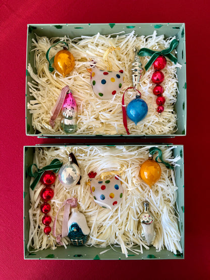 Vintage Christmas Tree Glass Ornaments Sets