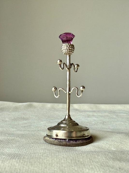 Antique Sterling Silver Scottish Thistle Ring Holder
