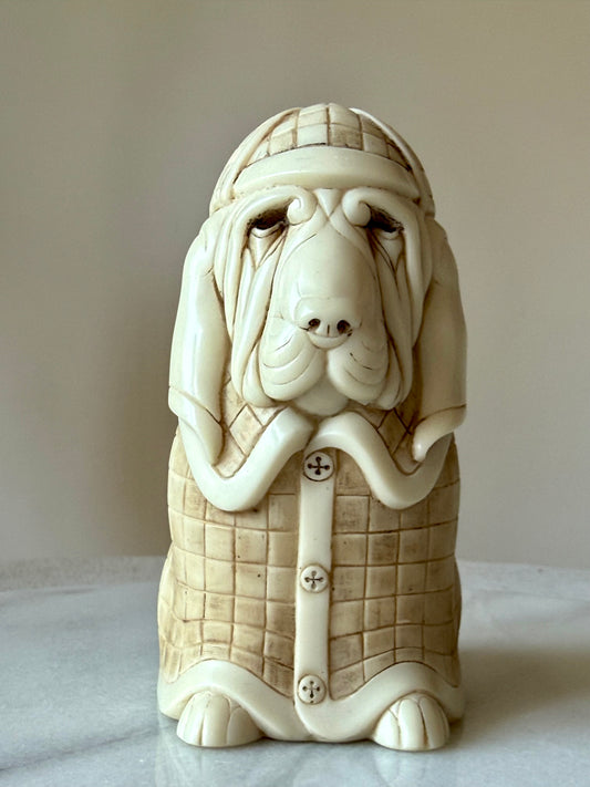 Vintage John Biccard Blood Hound Sherlock Holmes Sculpture
