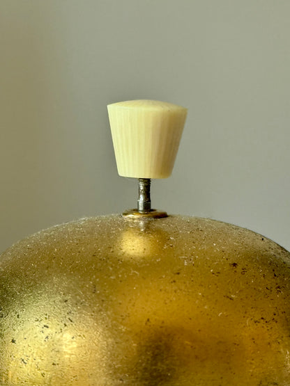Antique Gilded Desk Bell with Rose Quartz Base
