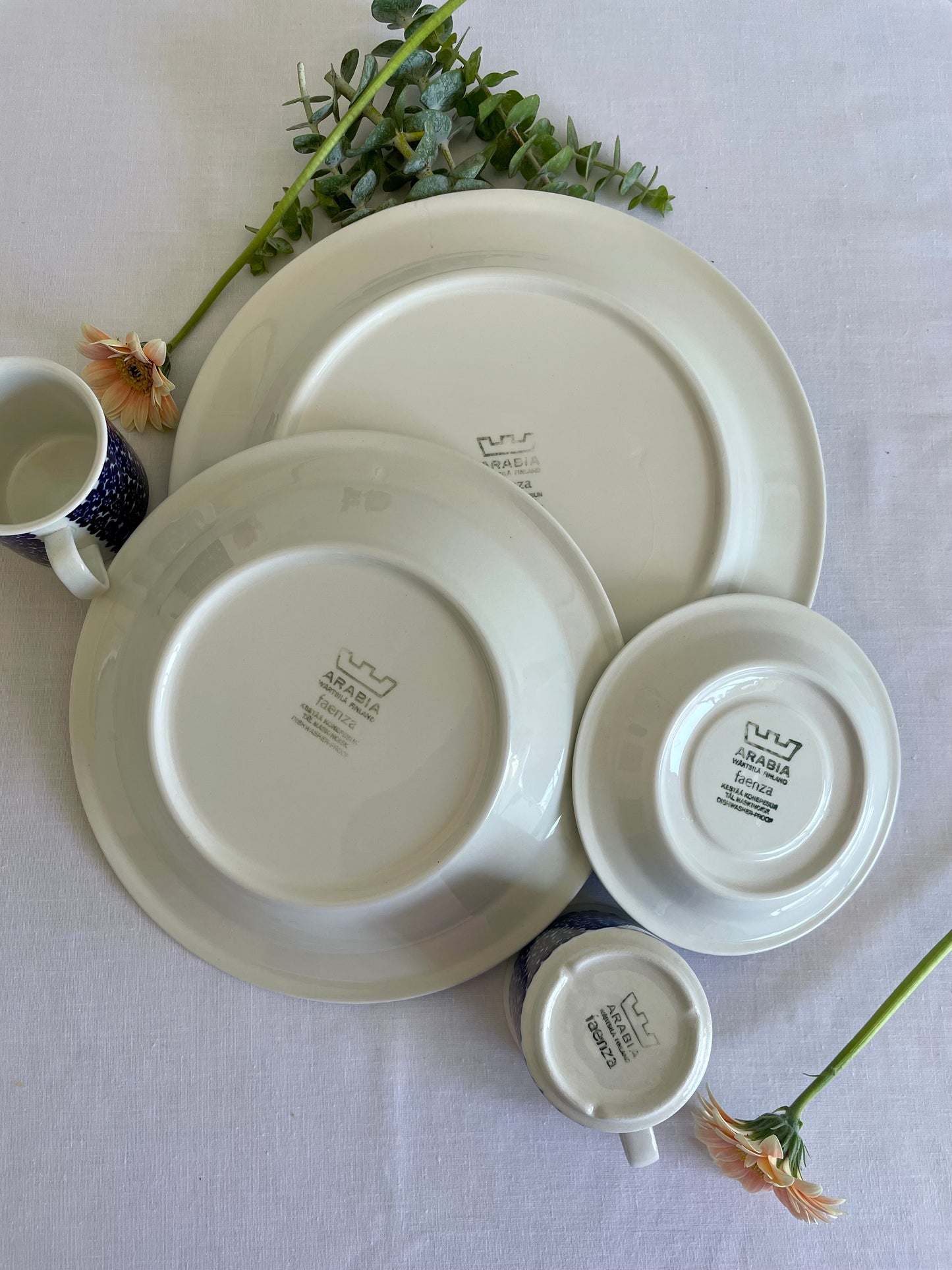 Arabia Finland Blue Flower FAENZA Breakfast sets
