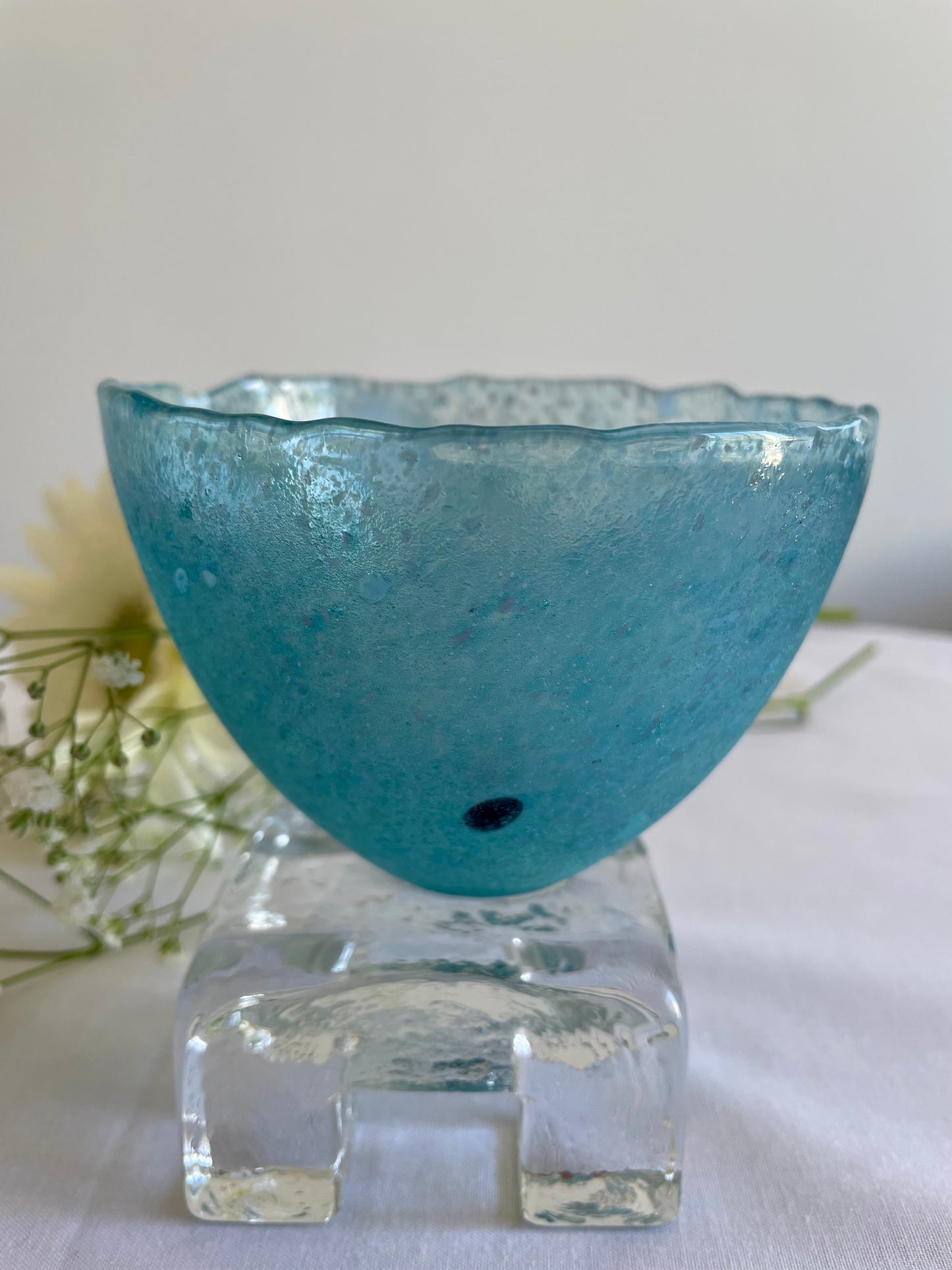 Unique Bertil Vallien Pedestal Bowl for Kosta Boda