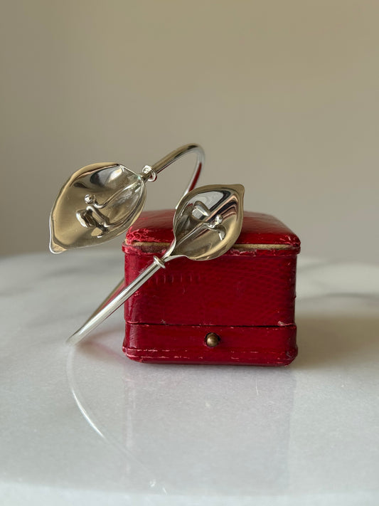 Vintage Silver Dominique Dinouart, Mexico Lillies Cuff Bracelet