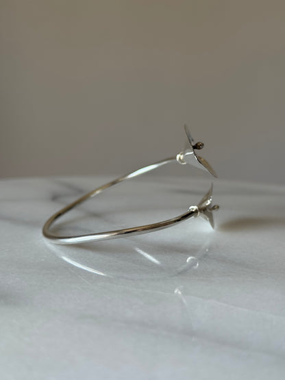 Vintage Silver Dominique Dinouart, Mexico Lillies Cuff Bracelet