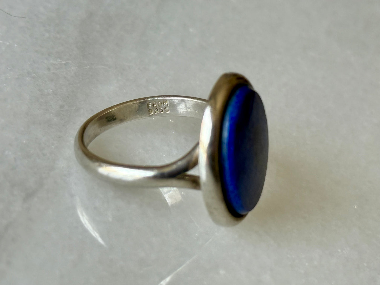 Vintage Lapis Lazuli Sterling Silver Signet Ring