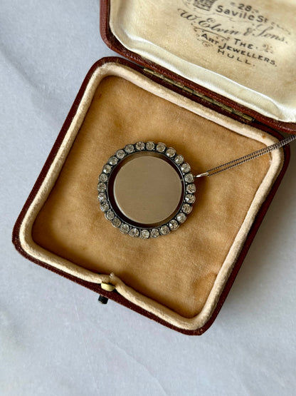 Antique Man in the Moon Silver Pendant