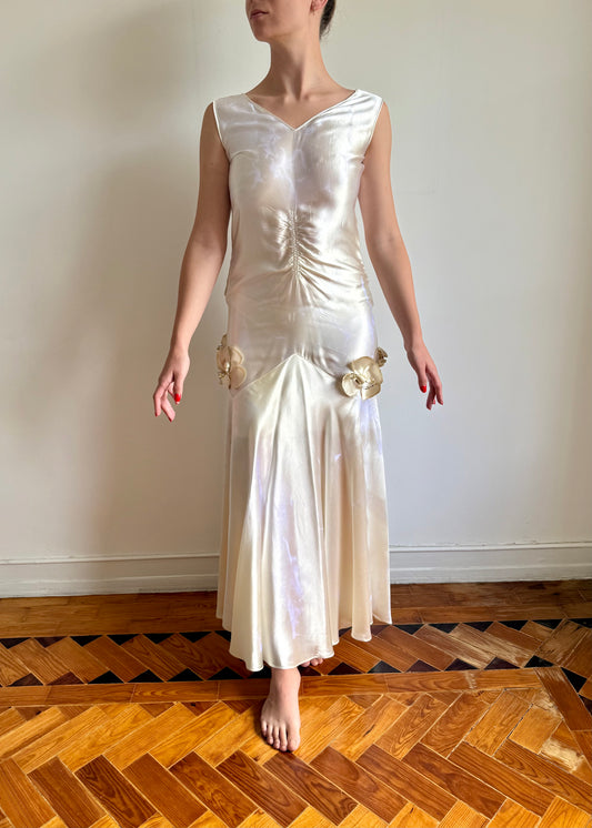 Vintage 1920's Silk Satin Wedding Dress