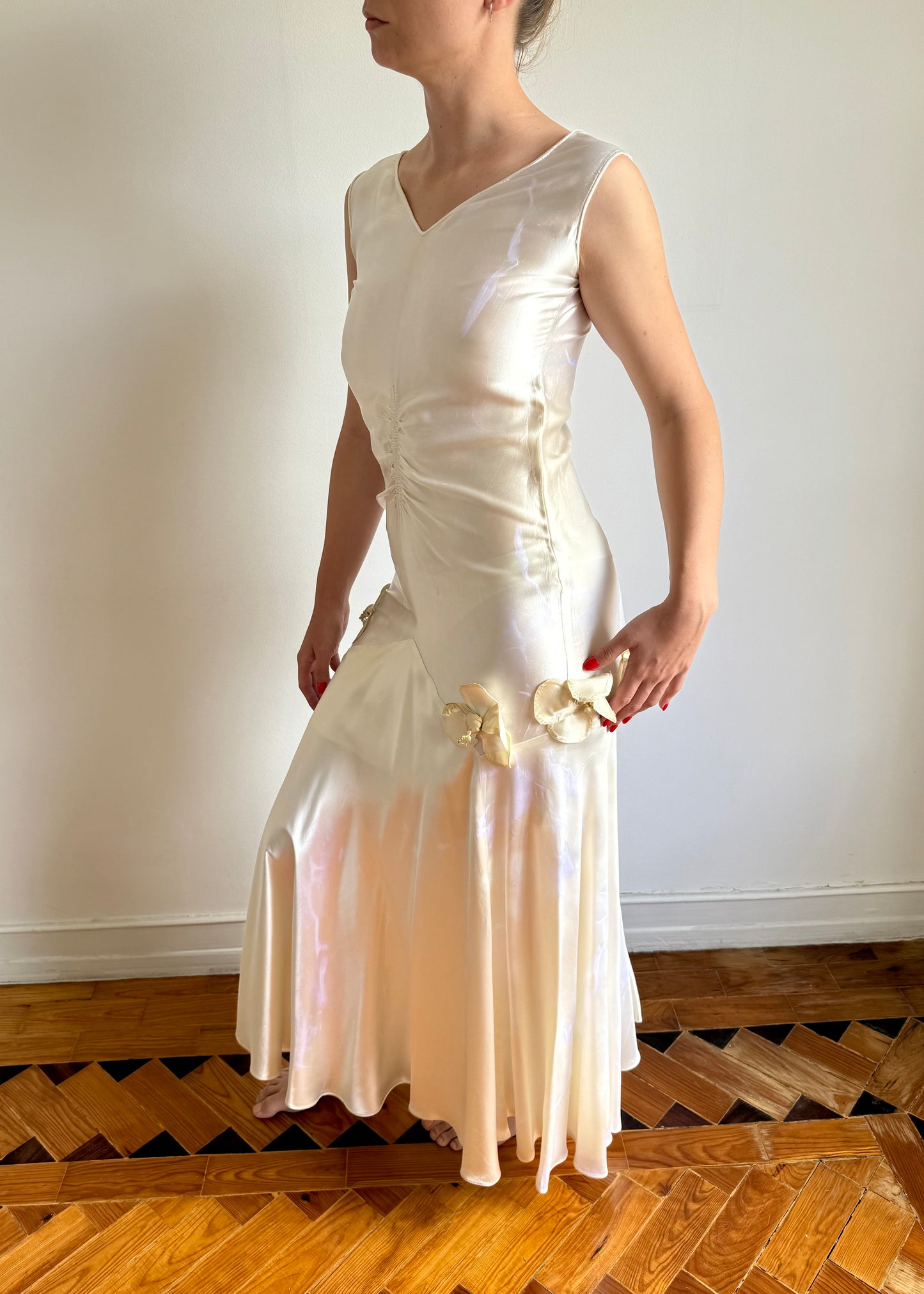 Vintage 1920's Silk Satin Wedding Dress