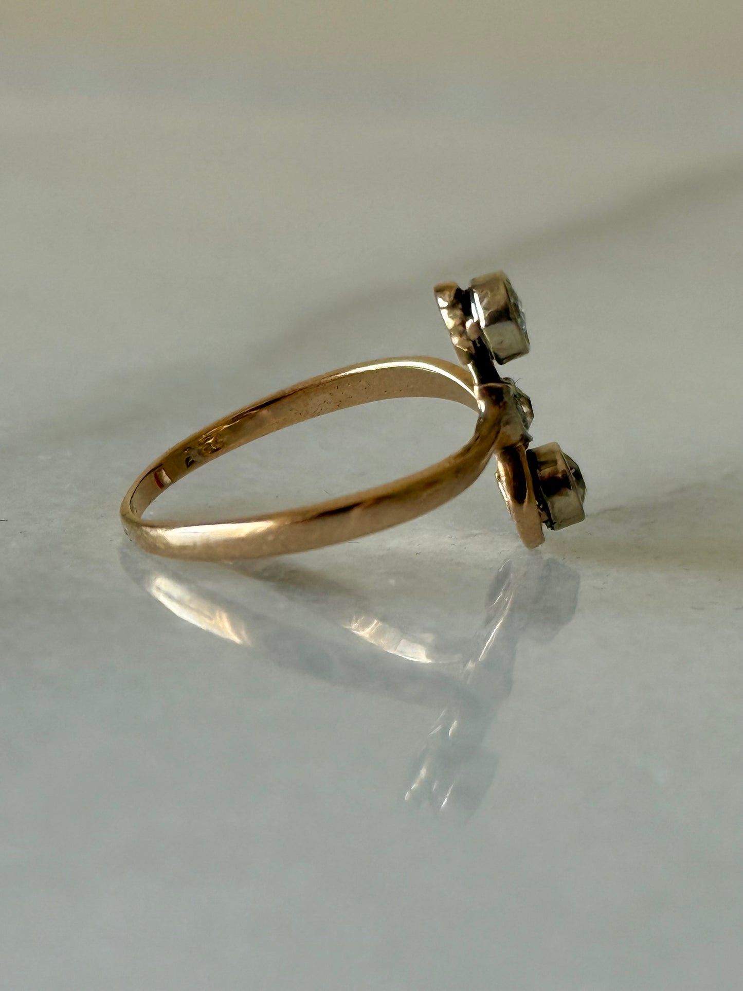 Antique Toi et Moi 14k Gold Diamond Ring