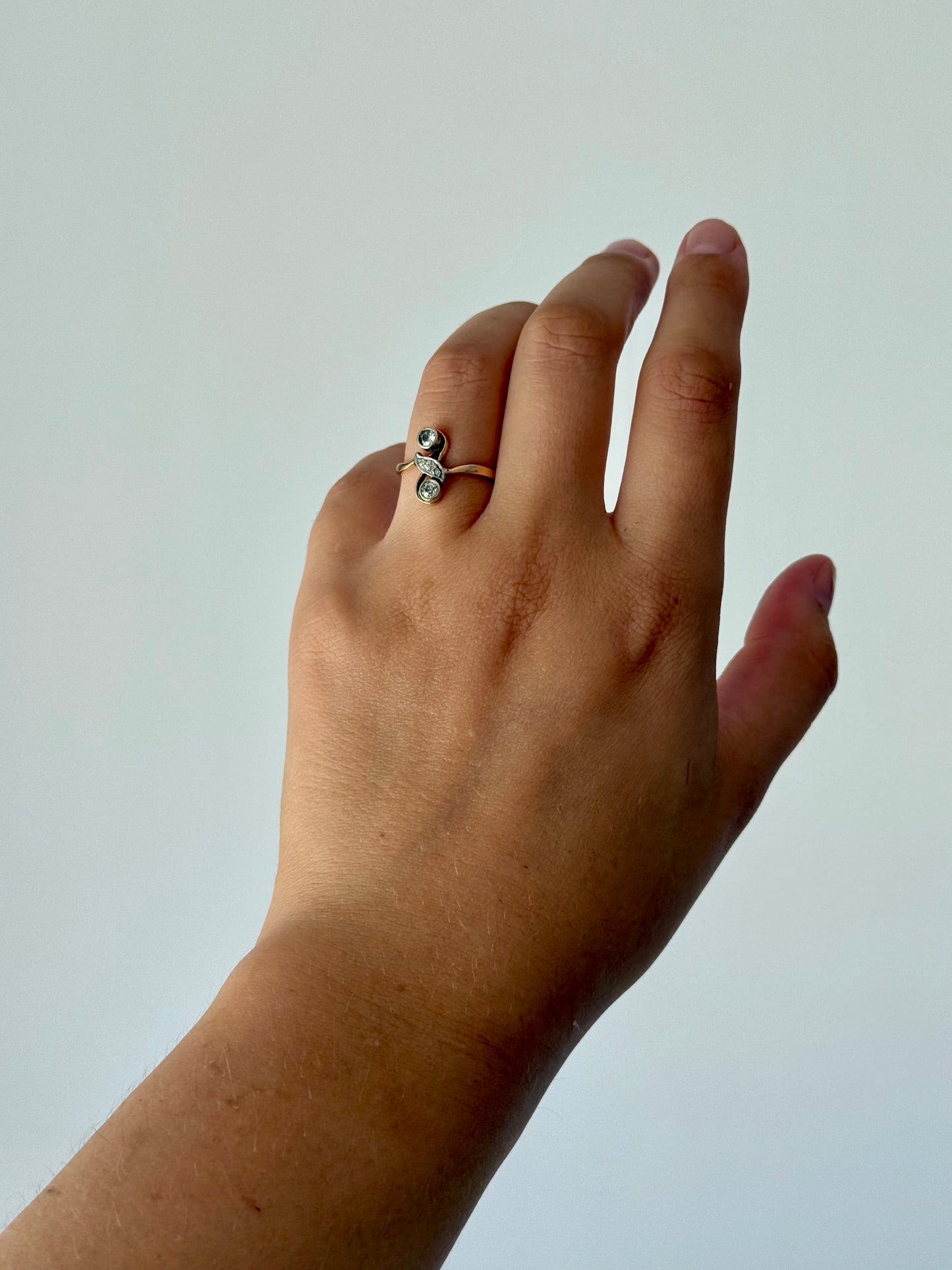 Antique Toi et Moi 14k Gold Diamond Ring