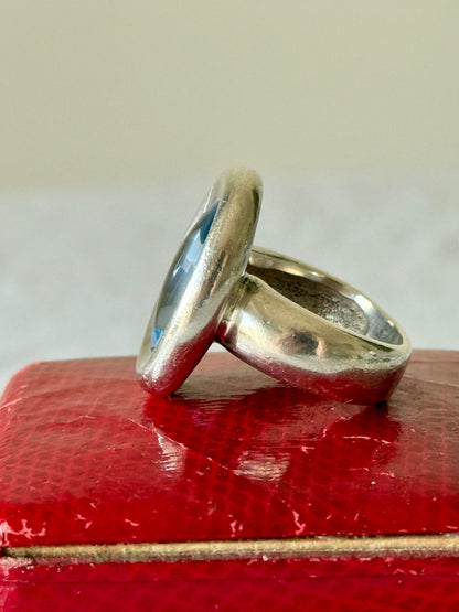 Vintage Silver and Blue Topaz Statement Ring