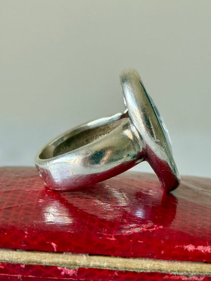 Vintage Silver and Blue Topaz Statement Ring