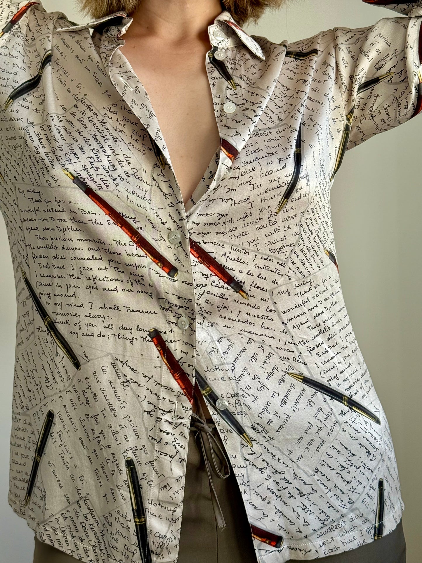 Vintage 90s Escada Margaretha Ley Silk Shirt