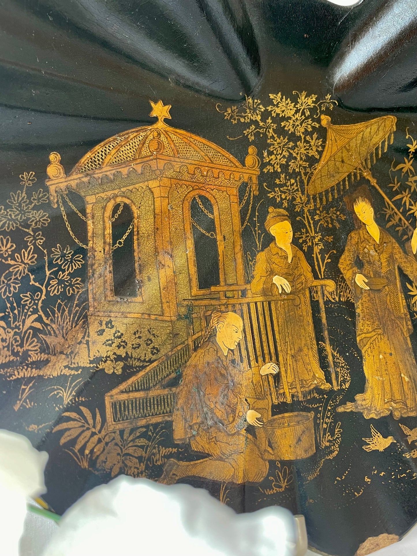 Antique 19th Lacquer Crumb Tray