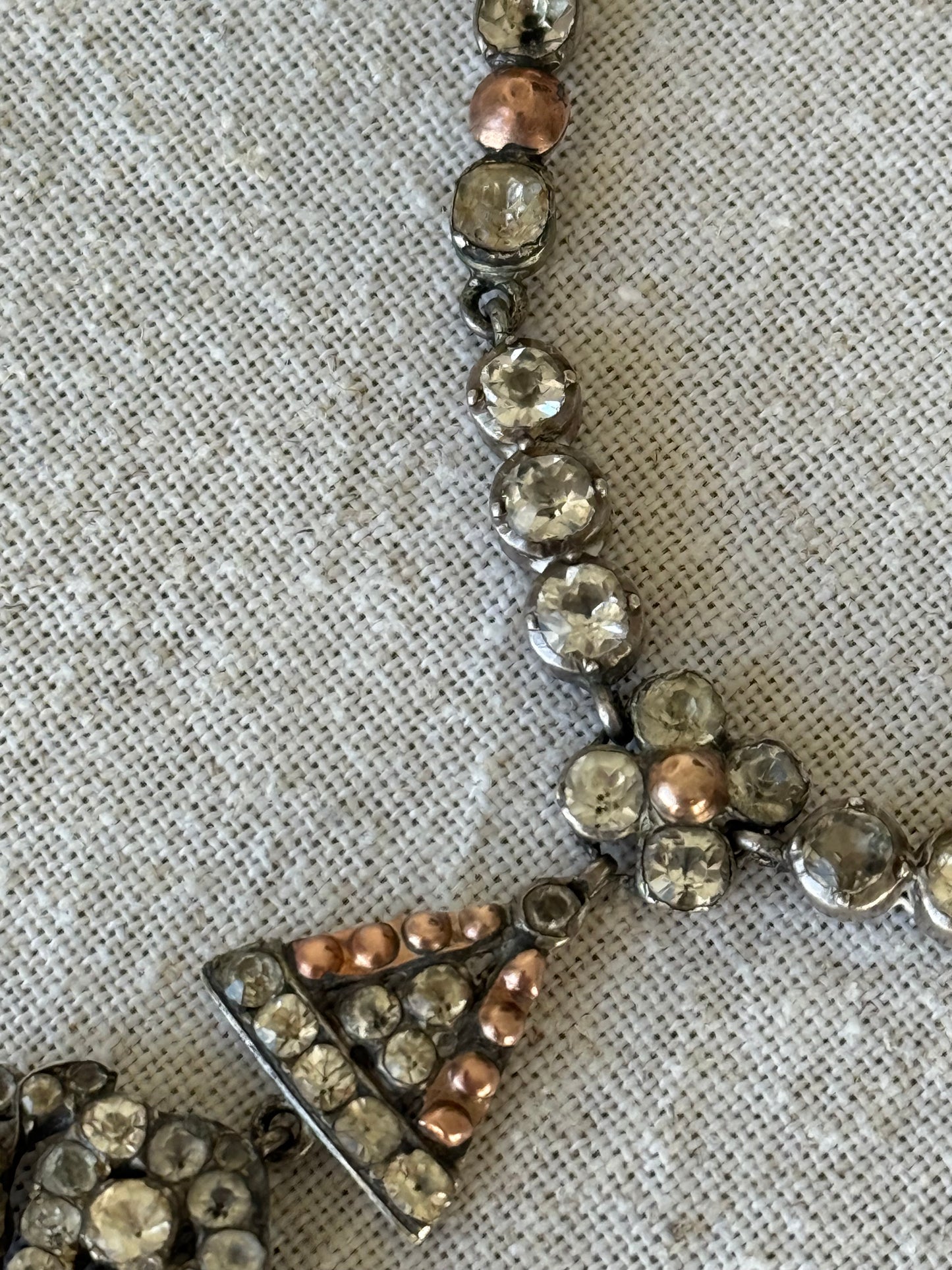 Antique Georgian Choker with Black Dot Paste and Fleur-de-Lis Pendant