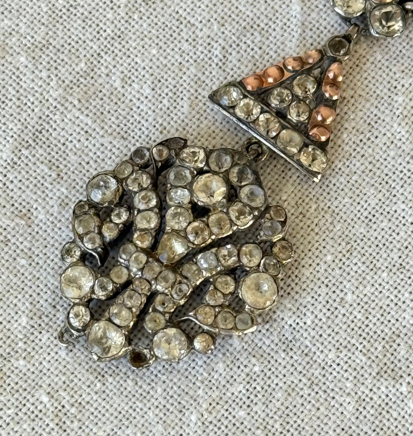 Antique Georgian Choker with Black Dot Paste and Fleur-de-Lis Pendant