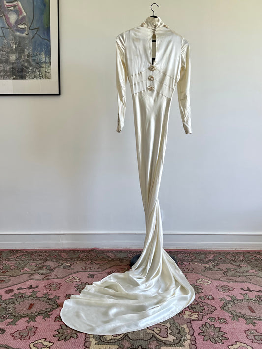1930's Silk Satin Wedding Gown