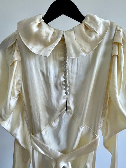 Vintage 1930s Liquid Satin Wedding Gown
