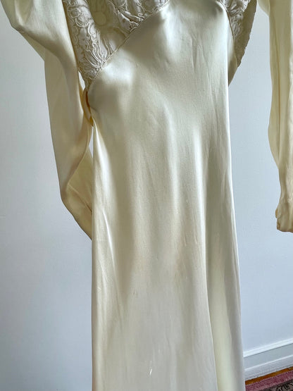 Vintage 1930s Liquid Satin Wedding Gown