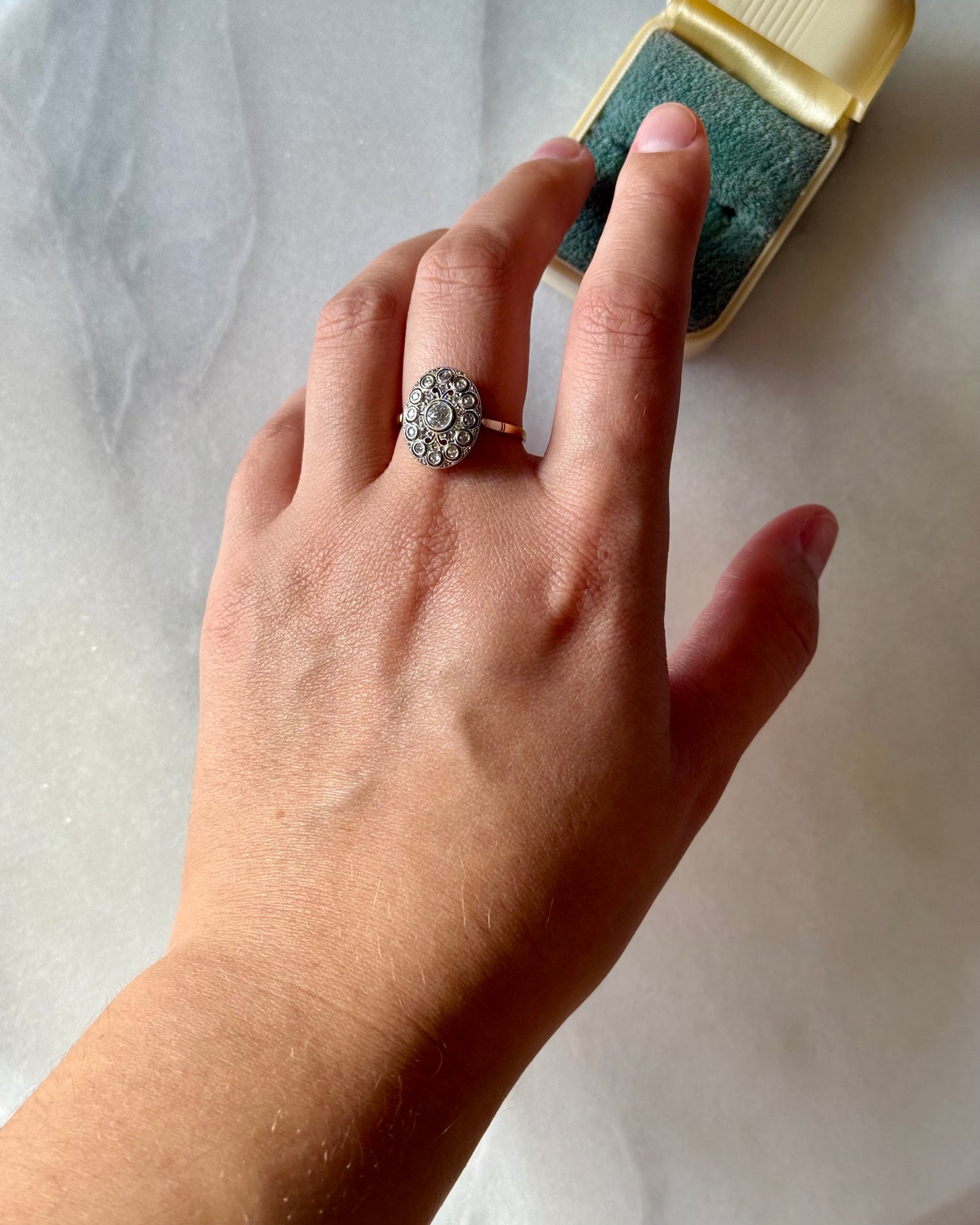 Antique Edwardian Diamond Cluster Ring