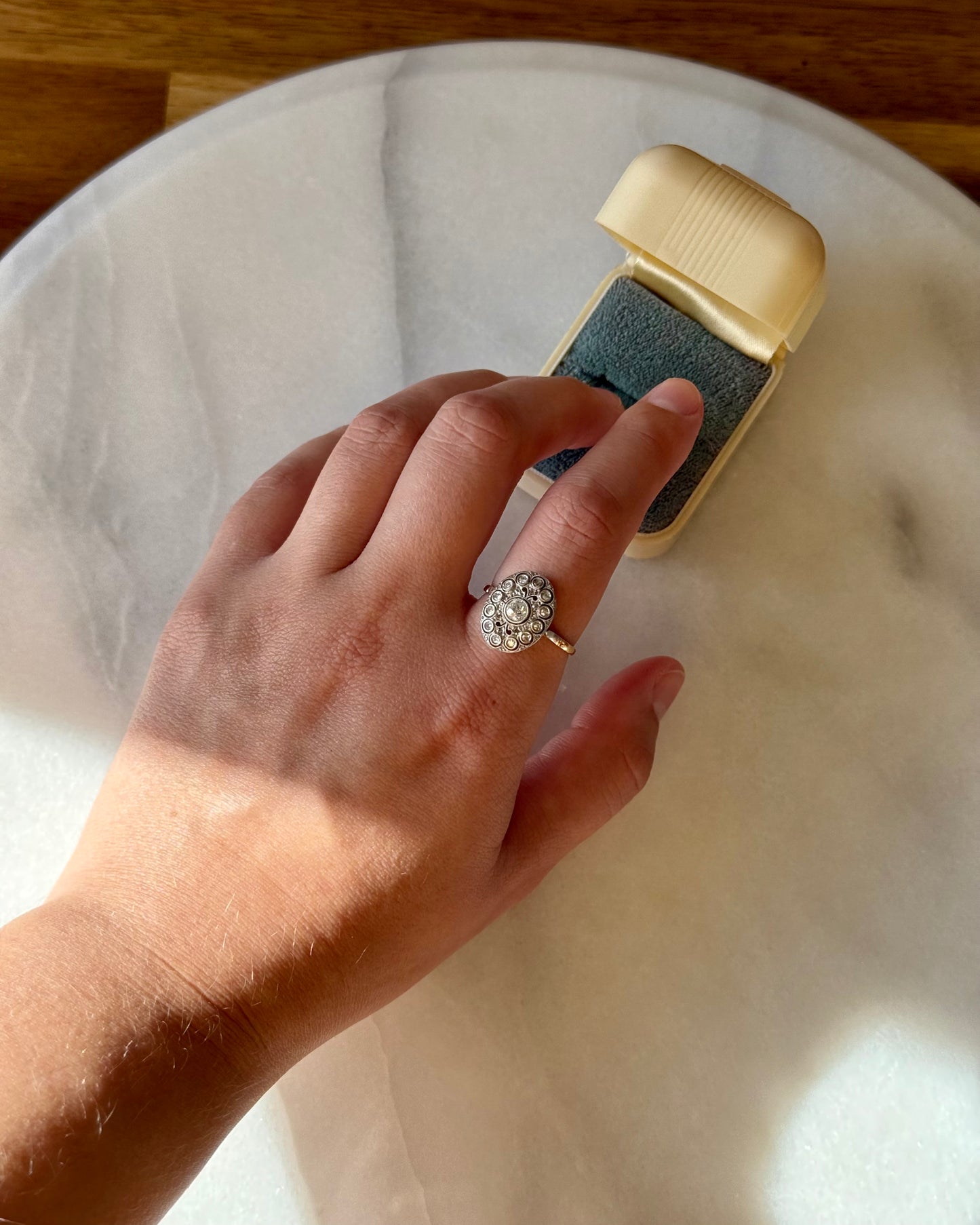 Antique Edwardian Diamond Cluster Ring