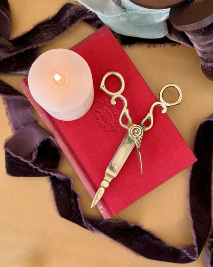 Vintage Brass and Metal Candle Care Set, Snuffer and Wick Trimmer