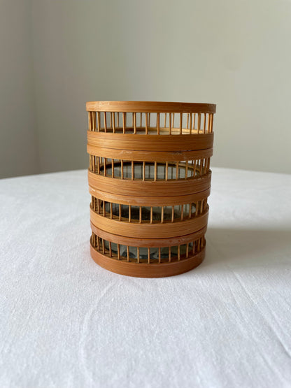 Vintage Set of Bamboo Japanese Coasters