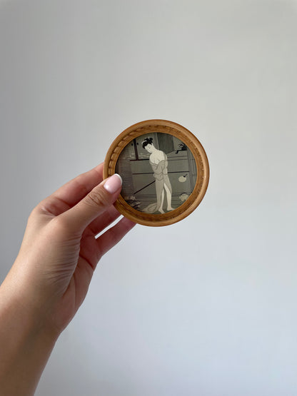 Vintage Set of Bamboo Japanese Coasters