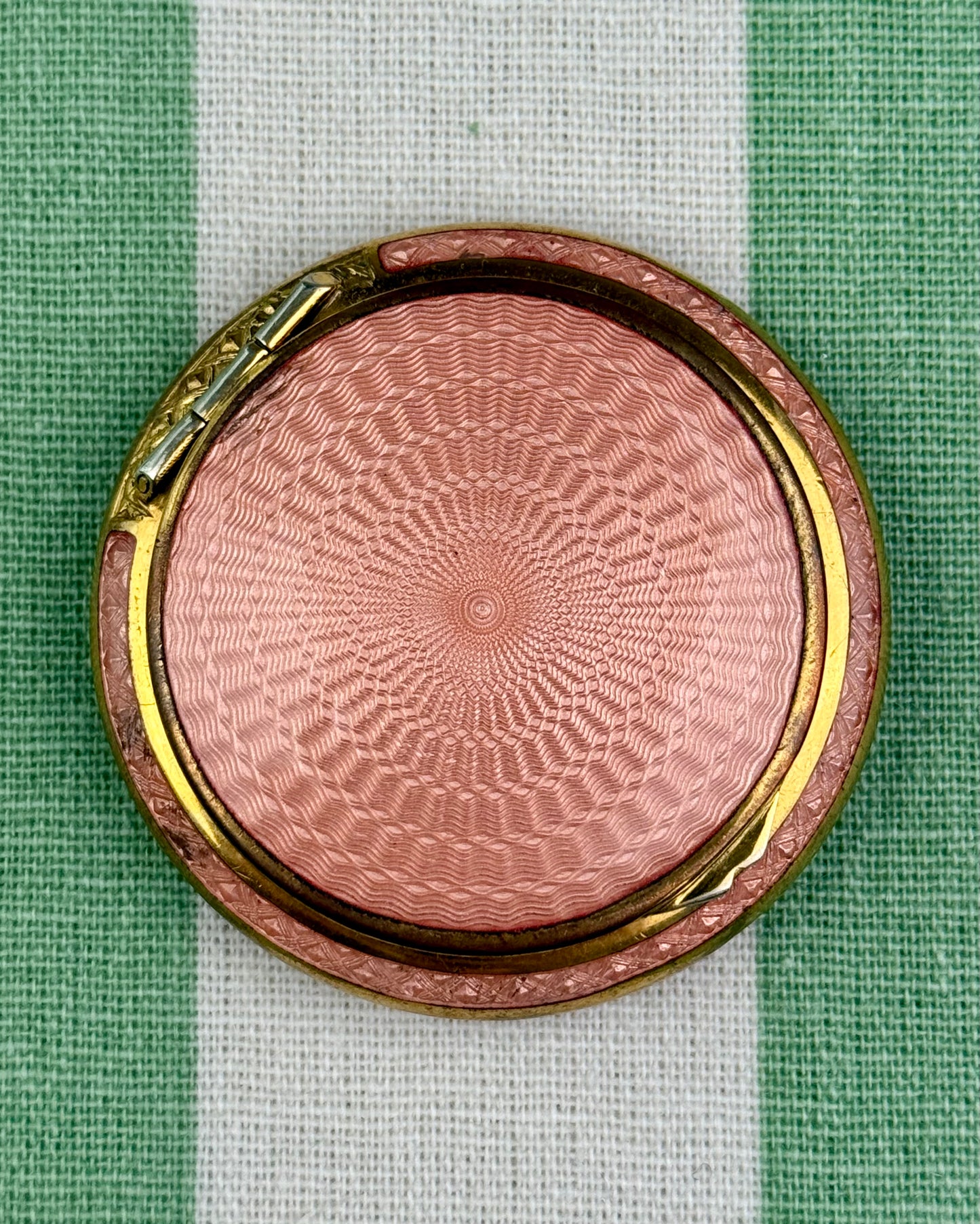 Antique Art Deco Guilloché Enamel Compact