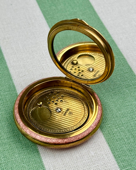 Antique Art Deco Guilloché Enamel Compact