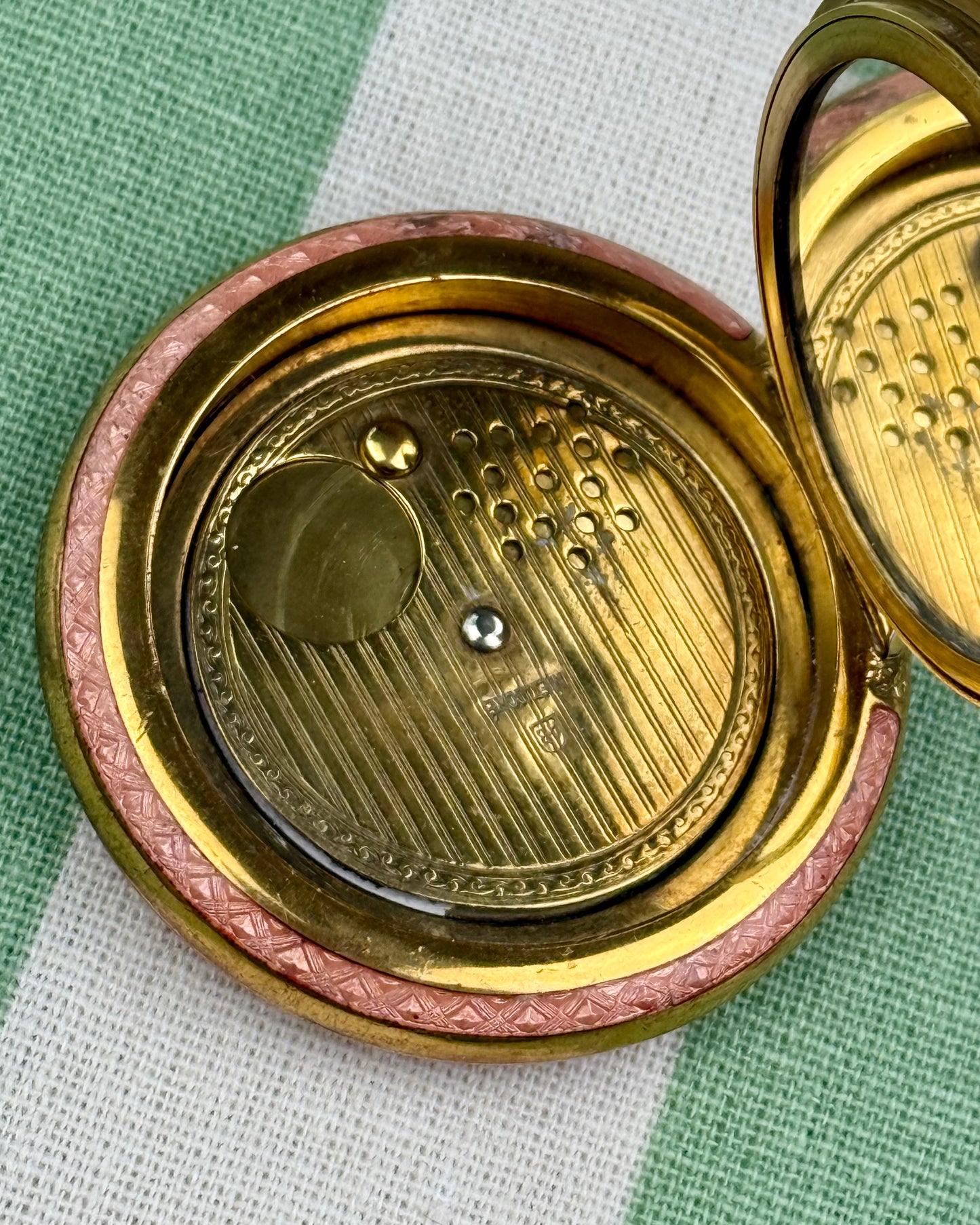 Antique Art Deco Guilloché Enamel Compact