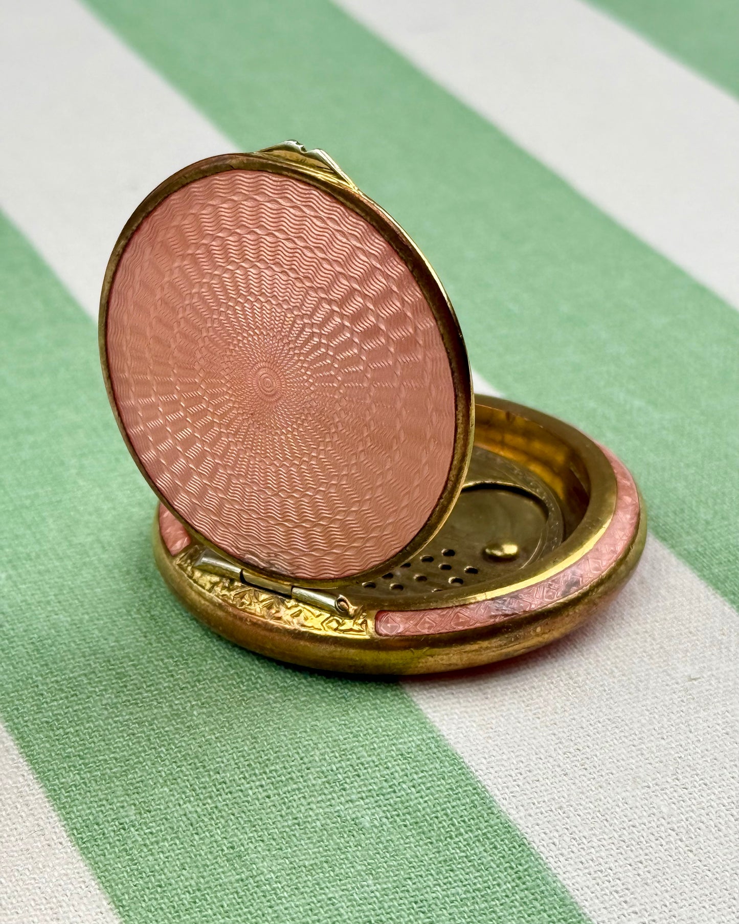 Antique Art Deco Guilloché Enamel Compact