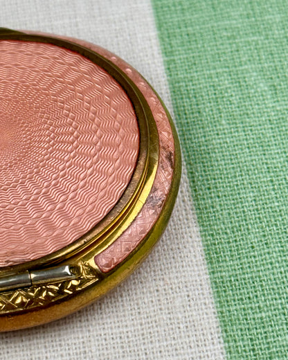Antique Art Deco Guilloché Enamel Compact
