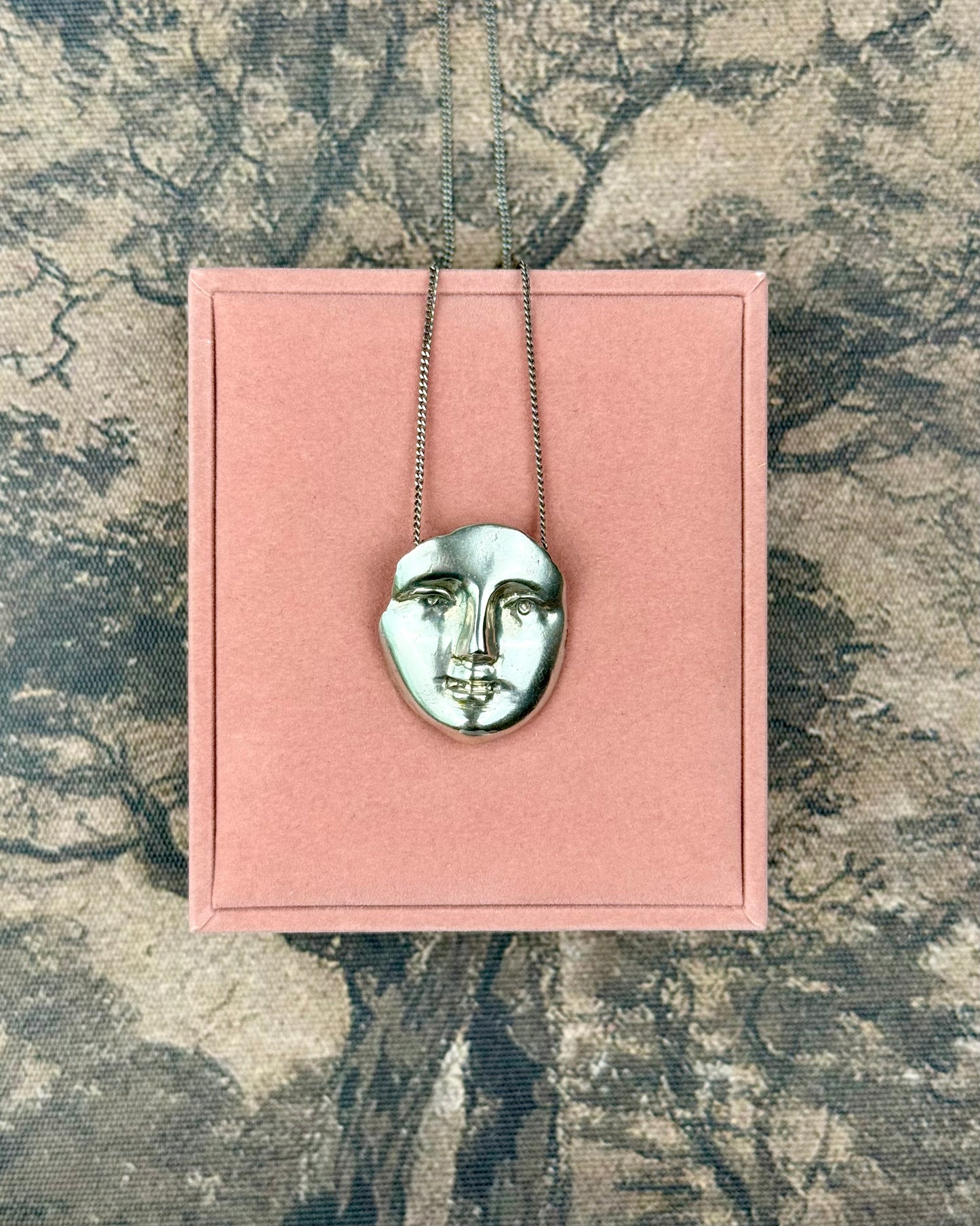 Modernist Silver Face Pendant