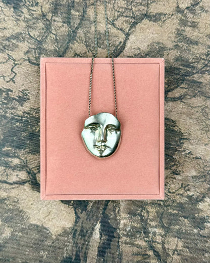 Modernist Silver Face Pendant