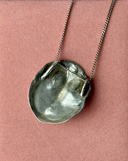 Modernist Silver Face Pendant