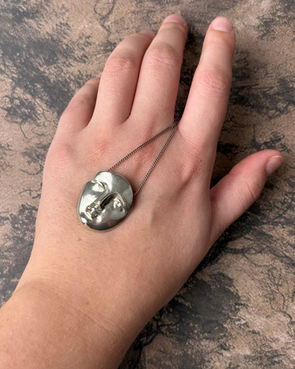 Modernist Silver Face Pendant