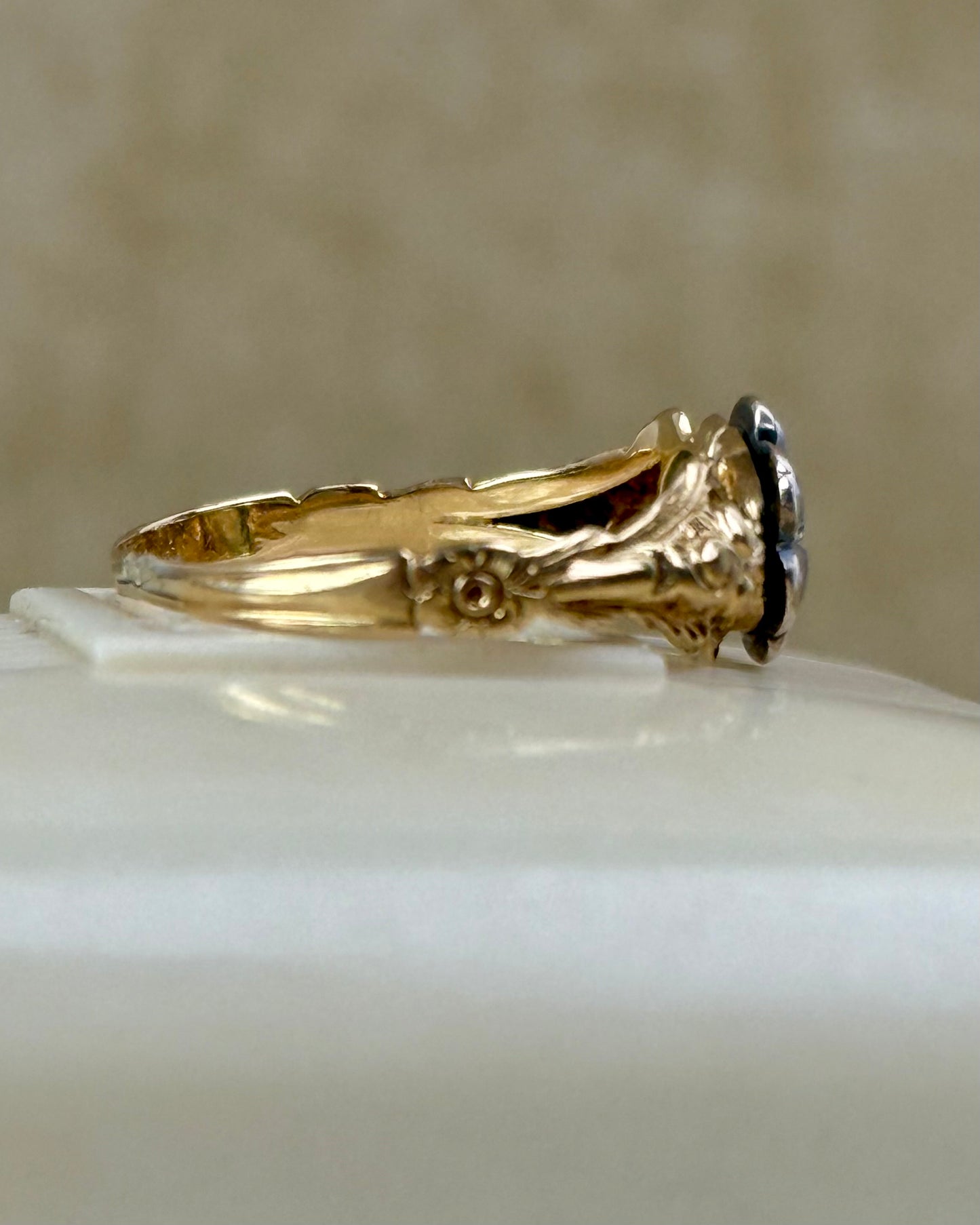 Antique Georgian Pearls and Diamond Daisy Ring