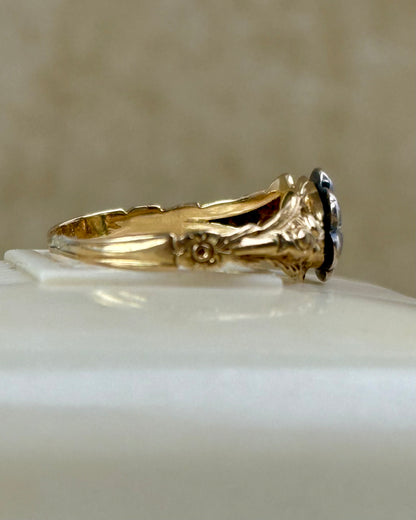 Antique Georgian Pearls and Diamond Daisy Ring