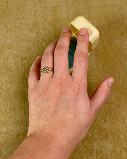 Antique Georgian Pearls and Diamond Daisy Ring