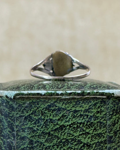 Antique Victorian Turquoise & Seed Pearl Ring, Low Carat Gold