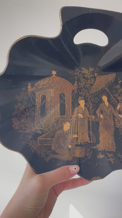 Antique 19th Lacquer Crumb Tray